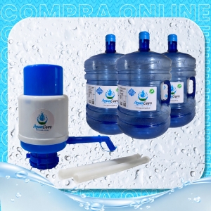 Bomba Manual + 3 botellones 20 lts
