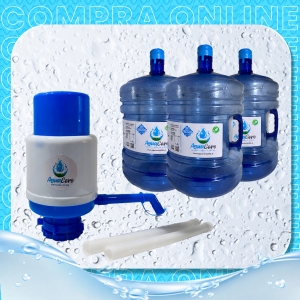 Bomba Manual + 3 botellones 20 lts