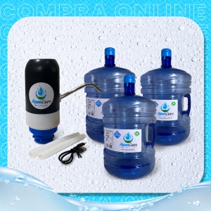 Bomba USB + 3 botellones 20 lts