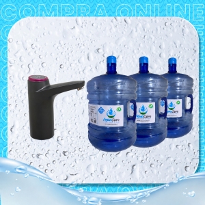 Bomba manual USB premium + 3 botellones de 20 lts